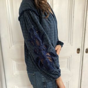 Lucky Brand comfy cute cotton top with tassels